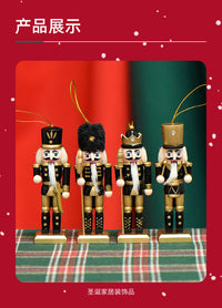 13cm Soldier Nutcracker Wooden Figurine Home Decor
