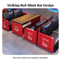 Industrial Booth Dining Set Upholstered Comfort Table with Matching Seats Durable Construction Commercial Furniture for Cafe Proprietors, Bars, Diners