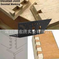 ABS Woodworking Square 45/90 Degree Angle Ruler with Marking Gauge
