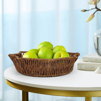 Imitation Rattan Serving Tray Easy to Clean Woven Snack Bowl Star Shaped Fruit Basket for Dining Table, Living Room, Restaurant
