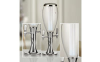 Countertop Two-spoutTap Beverage Dispenser Transparent Beverage Dispenser with Ice Column Stable Drink Dispenser with Tap Sturdy for Bartenders