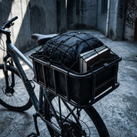 Open Top Rear Bike Basket with Liner Steel Frame Rear Bike Basket with Waterproof Cover Sturdy Heavy Duty for Commuters, Grocery Shopping, Commuting