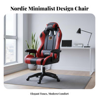 Reclining Ergonomic Chair with Pillows Minimalist Design Gaming Seat for Bedroom