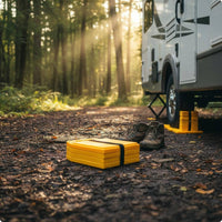 4 Pieces RV Leveling Block Portable Trailer Leveling Block Anti-Slip Stabilizer Pad for Camping, Outdoor, Soft Ground