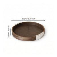 Walnut Wood Tray Minimalist Tray with Raised Rim Upscale Platter for Coffee Table Styling
