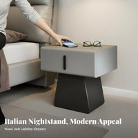 Nightstand with Storage Modern Minimalist Bedside Table Luxury Aesthetic