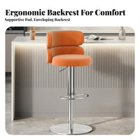 Upholstered Rotating High Stool Height Adjustable Upholstered Rotating Stool With Rearrest Integrated Footrest for Cafe