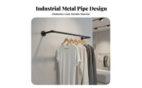 Sturdy and Long-Lasting Industrial Pipe Clothing Rack Space Saving Wall Mounted Clothes Rack Multi-Purpose Wall Mounted Clothes Bar Scratch Resistant for Fashion Designers, DIY Enthusiasts, Boutique, Bedroom, Entryway, Laundry Room