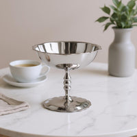 Stemmed Dessert Cup Fluted Rim Tableware Reflective Surface