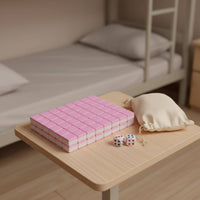 Mini Mahjong Set Lightweight Mini Chinese Mahjong Set Long-Lasting Sleek Feel for Travelers, Camping