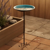 Metal Bird Bath Stake Vintage Design Garden Decor Easy Assembly for Yard