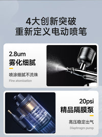 ASOYOGA PenBi-1 Electric Airbrush Spray Gun Set for Painting, Nail Art, and Model Coloring