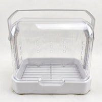 Portable Bird Cage Travel Carrier with Standing Perch, High Transparent Breathable Outdoor Display Case for Pet Outings, Includes Tray