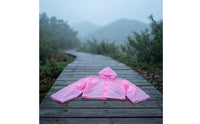 Waterproof Hooded Rain Poncho with Snap Buttons Lightweight Disposable Raincoat with Sleeves Translucent Rain Poncho with Hood One-Size for Commuting