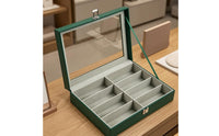 8-Slot Eyeglasses Organizer Multiple Slots Eyewear Display Case Carry Strap