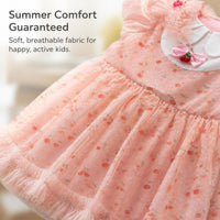 Girls' Cherry Rabbit Princess Dress with Headpiece for Parties and Performances