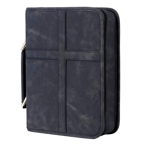 PU Leather Bible Holder Water-Resistant Bible Carrying Case with Handle for Men