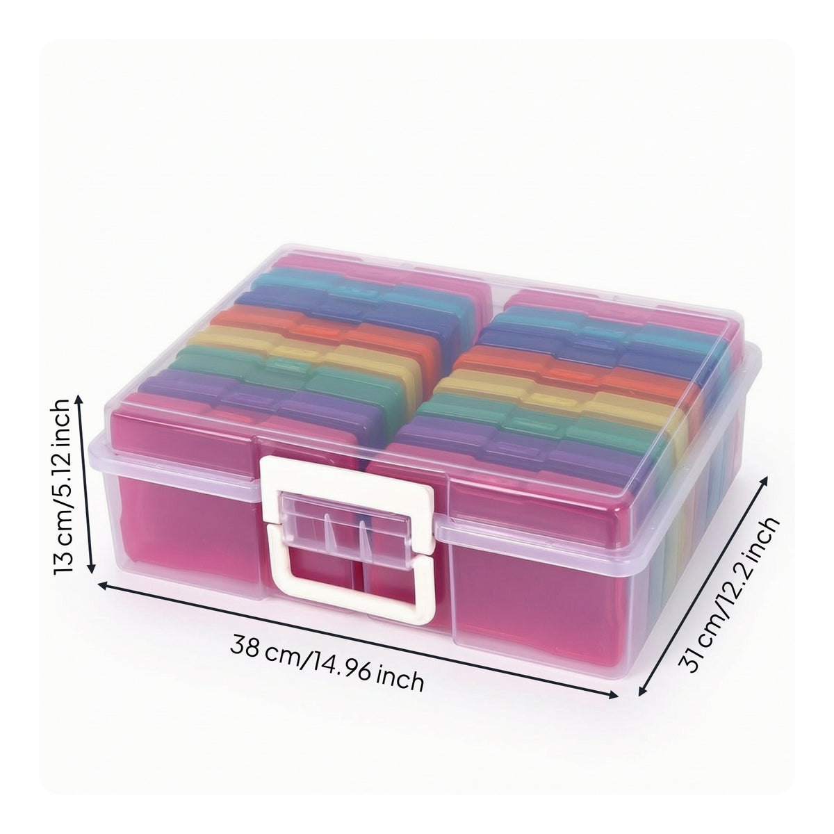 Photo Storage Box with Inner Cases Transparent Photo Storage Box  Dustproof Craft Organizer with Inner Boxes for Collectors
