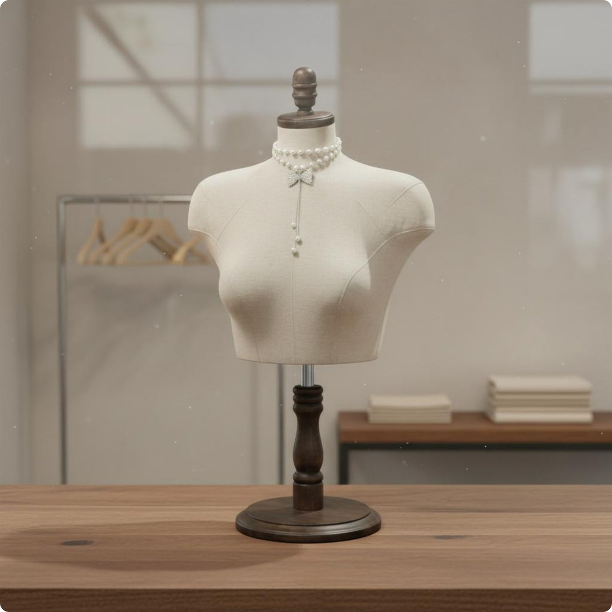 Female Torso Mannequin Sturdy Window Base Display Mannequin textile Covered Dress Form Torso for Sewing Room