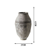 Vase with Pedestal Base Antique-Inspired Vessel Rustic for Tabletop Styling