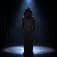 Hooded Specter Costume Spandex Black Specter Robe Reinforced Stitching Festive Wear
