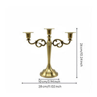 3-Arm Candelabra Elegant Triple Candle Stand Stable Base for Wedding, Hotel