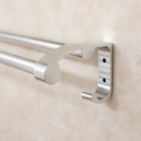 Wall Mounted Towel Rack with Double Bar for Washroom and Shower Room, Aluminium Alloy Bath Holder for Families