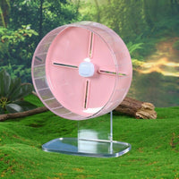 Silent Hamster Wheel and 20cm Hamster Wheel with Stand, Solid Gerbil Wheel for Hedgehogs, Quiet Ball-Bearing Exercise Runner for Cage