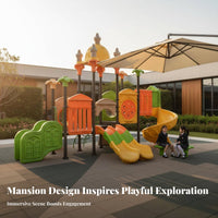 Castle Theme Play Structure Design Playground Slide Combination Sturdy Construction Kids Climbing Structure for Children, Young Children, School, Park