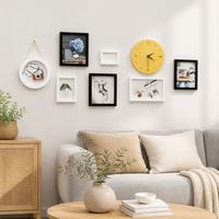 Plastic Picture Frame, Photo Frame, Photo Frame. Stylish Wall Decor, Compatible with Multiple Irregular Sizes (5/7/10 inches). For Newlyweds' Living Room Interior.