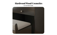 Space-Saving fold-down top Vanity Nightstand Multi-Functional fold-down top Vanity with Drawers Makeup Table Compartmentalized Storage for Apartment Dwellers, Students, Women, Small Spaces, Dorm Room, Cloakroom