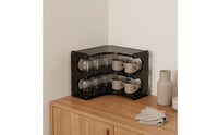 Black Corner Organizer Rack Stable Structure 2-Tier Countertop Shelf Heavy Duty