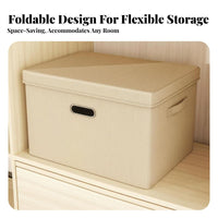 Lidded foldable container Large Capacity Lidded textile Box Foldable Design
