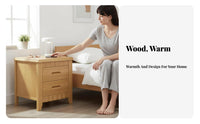 secure latching Nightstand Modern Minimalist Design 2-Drawer End Table with secure latch