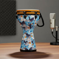 12 Inch Hand Drum  Professional Sound Butterfly Print Hand Drum Synthetic Leather Skin Head Portable   for Kids, Beginners, Performance