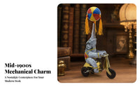 Collectible Elephant on Tricycle Wind-up Toy Decorative Elephant on Tricycle Tin Toy Vintage-Style Retro for Collectors, Home Decor, Shop Showcases, Cafes, Pubs