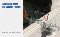 Adjustable Metal Raft Rod Holder, Aluminum Alloy Stand for Boat, Bridge, Pier Fishing