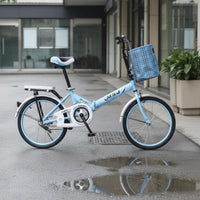 20-Inch Folding Bike Lightweight Single Speed Folding Bike for School Grounds