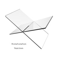 Interlocking X-Shaped Display Stand Freestanding Acrylic Book Stand Clear Tabletop Book Display Transparent for Readers, Students, Desktop, Reading Nooks