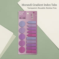 Transparent PET Index Tabs Sticky Flags, Fluorescent Gradient Color Bookmark for Studying, Writable Repositionable Note Taking