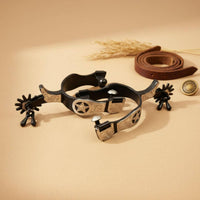 Star Engraved Riding Prod Smooth Rolling Rowels Western Cowboy Prod Horse Riding Aids for Cowboys, Equestrians