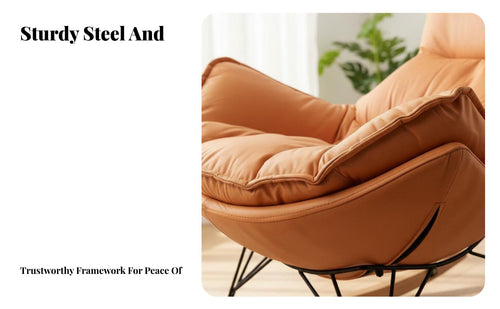 Comfortable Padding Upholstered Rocking Chair snug Upholstered Rocking Armchair Sturdy Frame Indoor Seating Ergonomic Design for Adults, Homeowners, Seniors, Balcony, Living Room, Bedroom, literary alcove