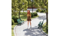 Backpack Girl Figurine Realistic Design Miniature Girl Model Miniature Scene Accessory Highly Detailed for Collectors