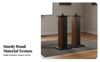 2 Pieces Wood Construction Wooden Speaker Stand Heavy Duty Wooden Speaker Floor Stand Non-Slip Base Easy Assembly for Audiophiles, Home Theater Enthusiasts, Music Producers, Stage, Living Room