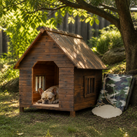 Outdoor Waterproof Solid Wood Pet House for Cats and Dogs, All-Season Moisture-Proof and Anti-Corrosion