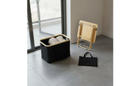 Camping Storage Box with Tabletop Lightweight Folding Outdoor Container Table Versatile Bamboo Top Storage Bin for Picnickers