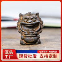 树脂聚宝盆笑狮桌面摆件家居办公室装饰品摆件高级感小众工艺品