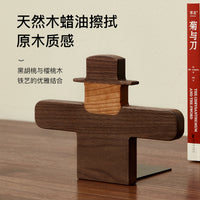 Creative Scarecrow Bookend, Solid Wood Desk Book Organizer