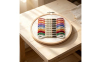 Embroidery Hoop with Thread Smooth Wooden Embroidery Hoop Easy to Use for Beginners