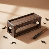Walnut Wood Tea Rack Traditional Style Display Stand Spacecompact Home Storage